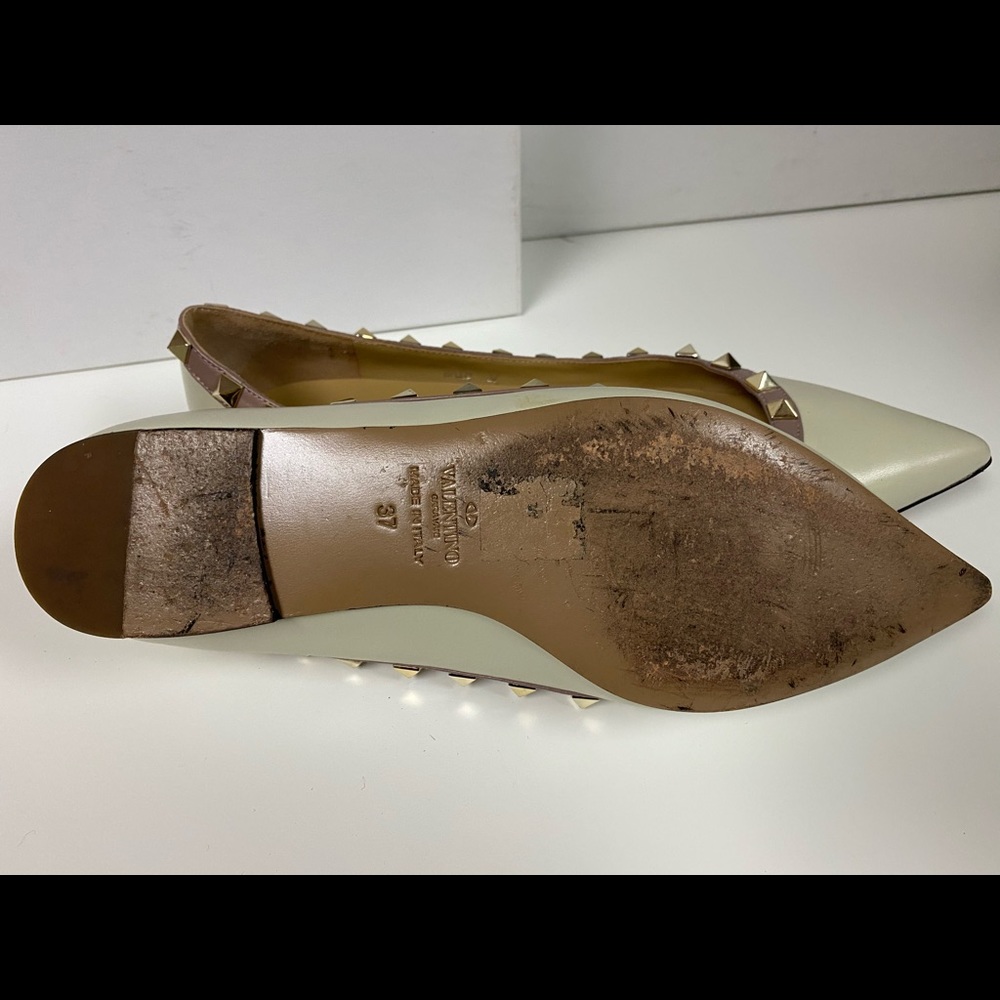 Valentino White Leather Flats